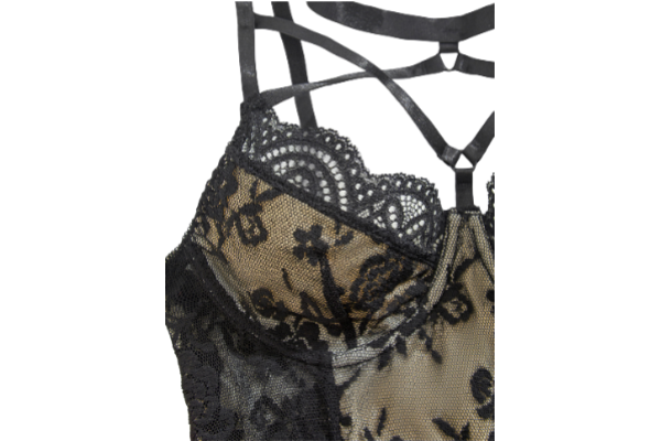 Punk Spaghetti Embroidered Floral Tank Top 292