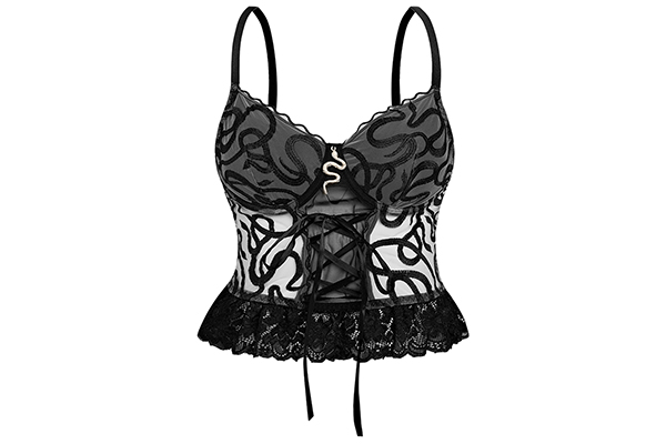 How can embroidery lace hollow strap camisole show sexiness while maintaining elegance?