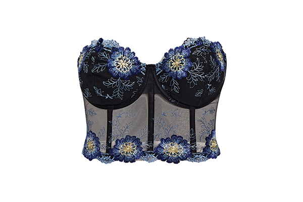 How to match the bottoms to better show the charm of fashionable tube top with floral pattern low cut top?